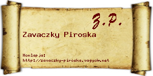 Zavaczky Piroska névjegykártya